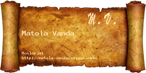 Matola Vanda névjegykártya